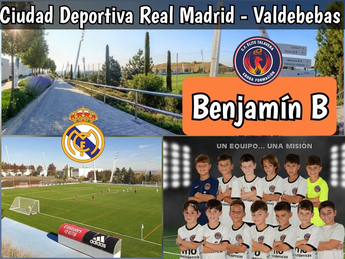 Volvemos a  Valdebebas!!! Nuestros chicos del Benjamín B juegan este jueves ⚽️ en la Ciudad Deportiva Del Real Madrid 🇪🇸 

Ánimo 🦁 💪 #canteranaranja 

📅 Jueves 16 

⏰️ 19.00 horas

➡️ Real Madrid Preb A 🆚️ Élite Ébora Benjamín B
                 instagram.com/p/DP1W74biEPV/…