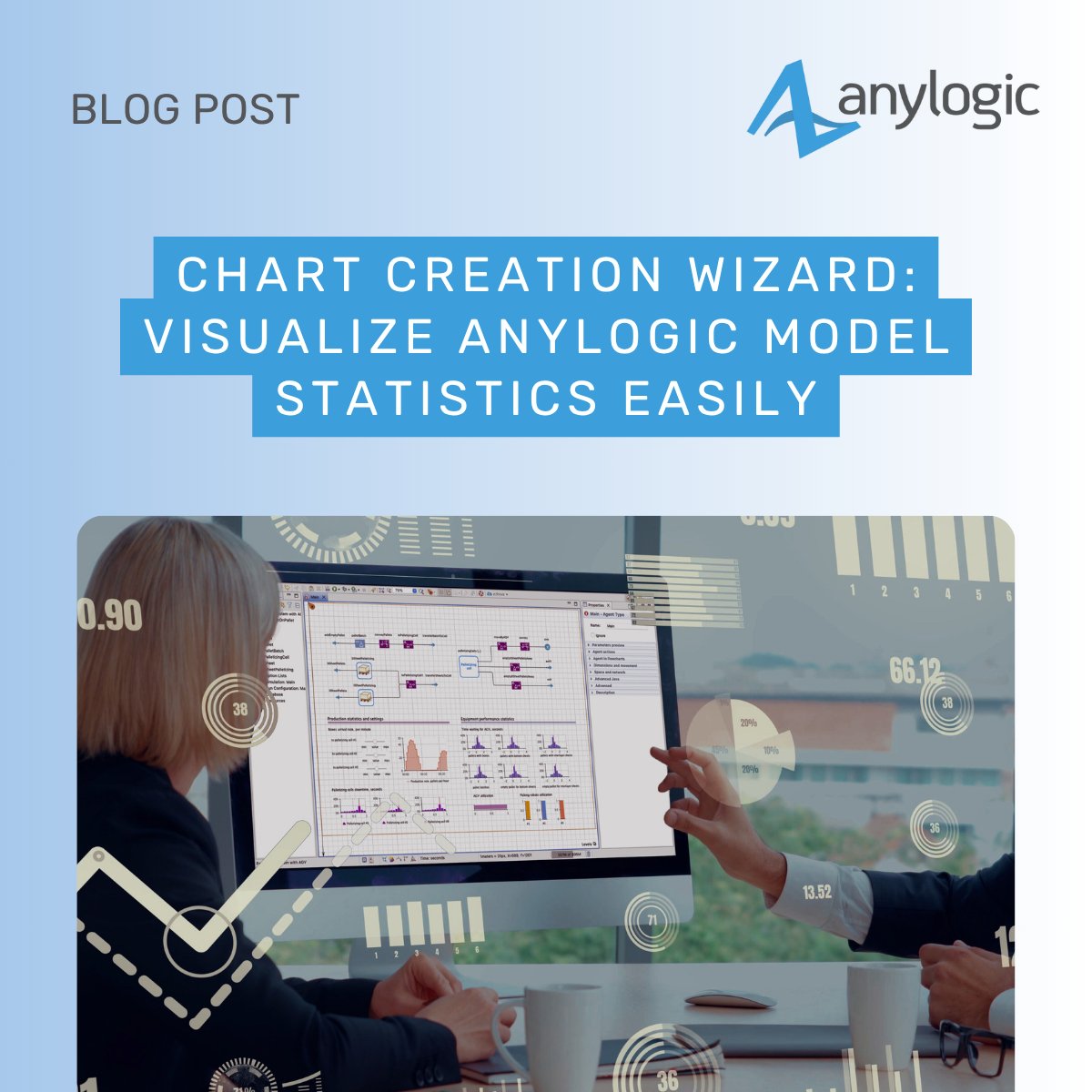 AnyLogicCo's tweet image. Visualizing data is one of the most powerful parts of simulation modeling. With the latest AnyLogic 8.9.6 release, you can now do it faster than ever using the new Chart Creation Wizard. Read the blog to discover more ➡️ anylogic.com/blog/chart-cre…