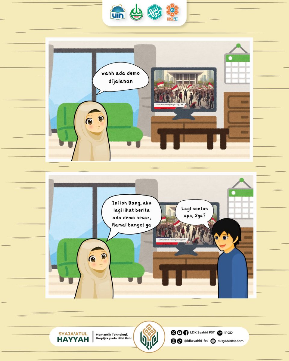 Ldksfst_uinjkt's tweet photo. ☁ KOPI ☁ [Komik Seputar Islam]

Halo guys~ siapa yang kangen KOPI? 🤩
KOPI bukan sembarang kopi—alias Komik Seputar Islam is back! 🫰🏻

Kali ini KOPI hadir dengan semangat baru dan bahas topik yang lagi rame banget: Demonstrasi Islami: Menyeru Dengan Baik ✊🌿 https://t.co/wBa2xKrKI0