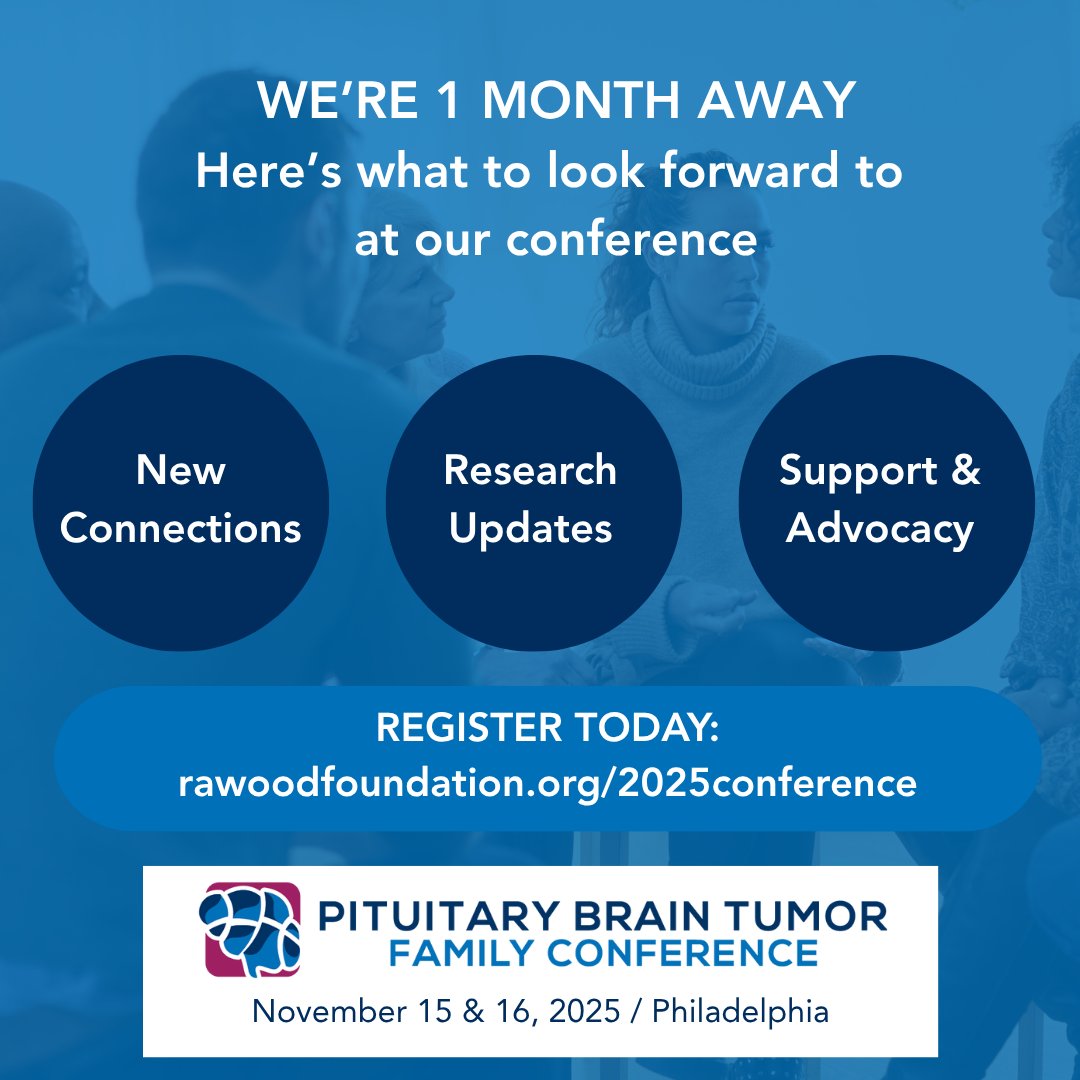 We're 1 month away from our Pituitary Brain Tumor Family Conference and it is almost sold out! Register now before it’s too late.

Join us this year and be part of a growing, empowered community
zurl.co/U6rgm