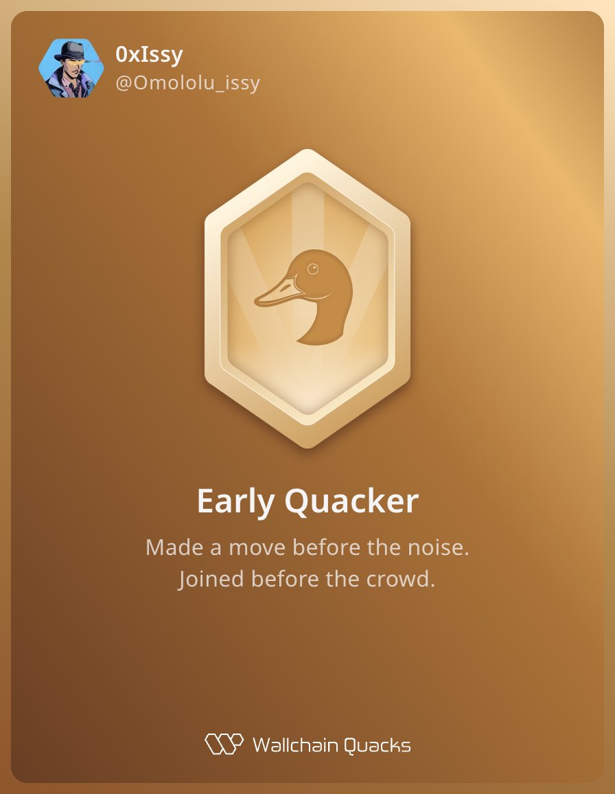 The <a href="/wallchain_xyz/">Wallchain Quacks</a> Genesis NFT is coming. 

If you’ve been paying attention, this is not just another digital collectible. It’s a tiered membership that recognizes the earliest believers.

Speculation points to the Genesis NFTs being distributed in this order:

• Golden Badge