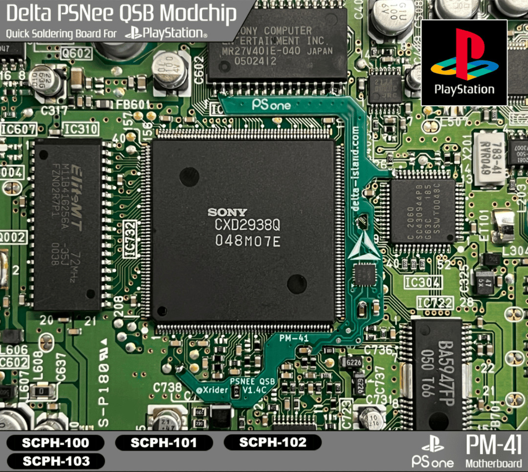 Delta PSNee QSB now available for all Playstation / PS1 / PSone USA, PAL and JPN on Delta Store

- Easy, quick and wireless installation
- Stealth chip
- Latest generation chip

Official french topic :
delta-island.com/forum/viewtopi…

Delta Store :
delta-island.com/forum/viewtopi…
