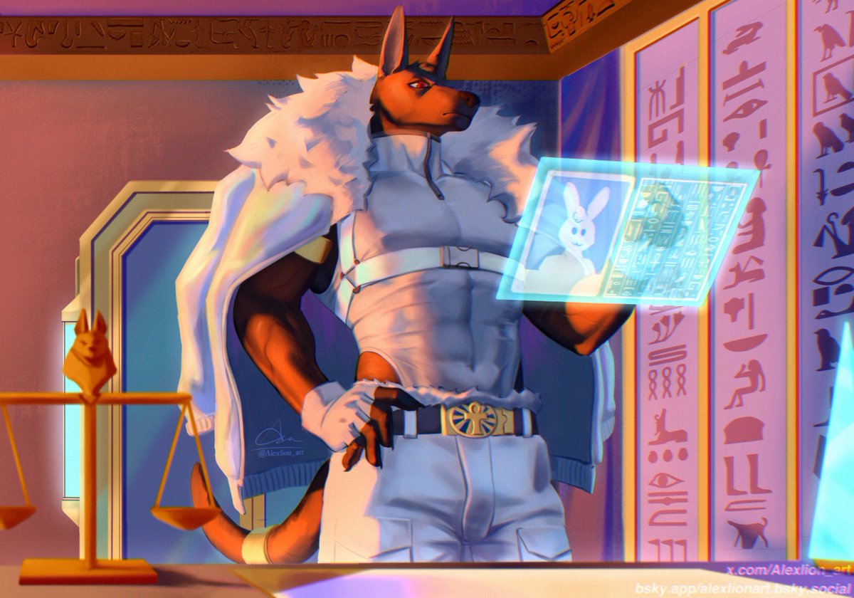 alex 🔞 commission open (1/5) (@alexlion_art) on Twitter photo Lord Anubis is investigating Sky's background, while wondering how Sky can suppress Leon's "Wrath Curse"
#IThinkILikeYou #ITILY Lord Anubis is investigating Sky's background, while wondering how Sky can suppress Leon's "Wrath Curse"
#IThinkILikeYou #ITILY