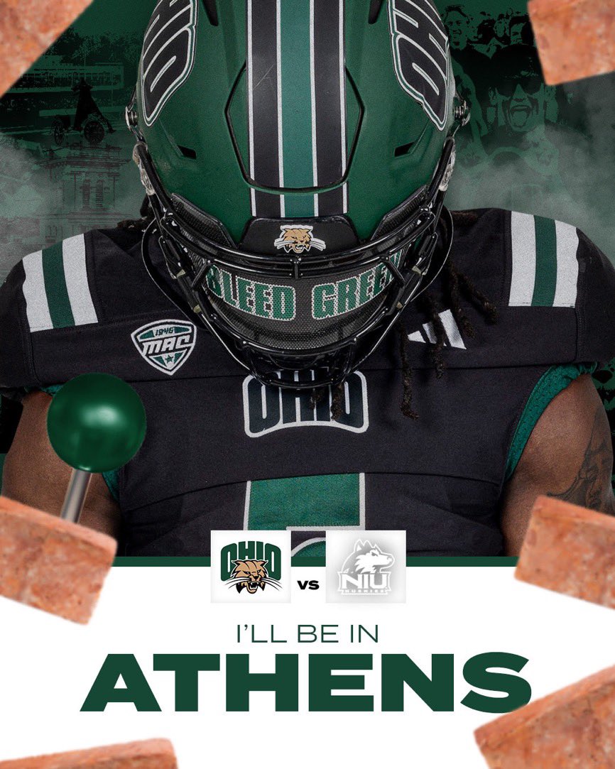 Excited to be in Athens, Ohio <a href="/OhioFootball/">Ohio Football</a> this weekend for the Ohio University vs Northern Illinois game. <a href="/CoachHo/">Mike Hohensee</a> <a href="/coachsmitttty/">Brian Smith</a> <a href="/CoachDreAllen26/">Andre Allen</a> <a href="/LoganM_CFB/">Logan Meyer</a> <a href="/JacobBonacci/">Jacob Bonacci</a> <a href="/MajorSportsIL/">Major Sports Performance</a> <a href="/JordanWesty1/">Jordan Westerkamp</a> <a href="/PrepRedzoneIL/">Prep Redzone Illinois</a> <a href="/sixstarfootball/">Six Star Football | PLUS+</a>
