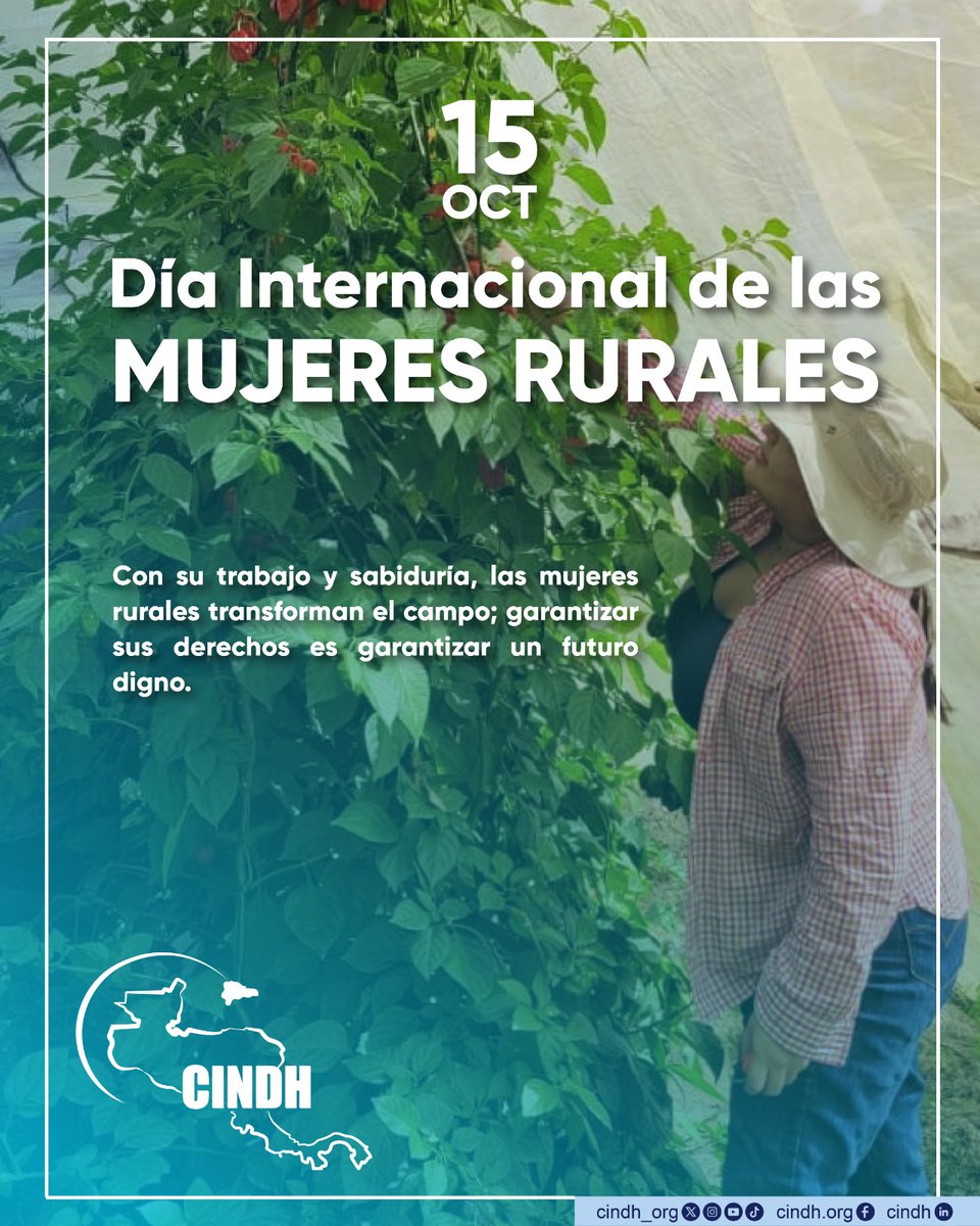 La Presidenta de <a href="/CINDH_org/">CINDH</a> #ProcuradoraDDHH <a href="/RaqueldeGuevara/">Raquel de Guevara</a> e Instituciones Nacionales de #DDHH de Centroamérica y República Dominicana, conmemoran el Día Internacional de las Mujeres Rurales, para destacar su papel en la seguridad alimentaria y la biodiversidad en la región.