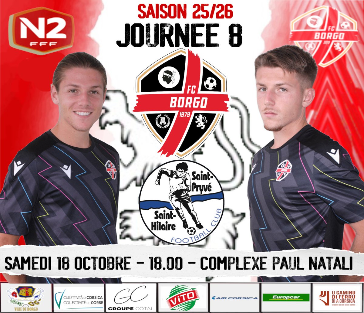fcbastiaborgo's tweet image. National 2
Journée 8
⚔️ Saint Pryvé- Saint Hilaire 
📅 Samedi 18 octobre
⌚️18h00
🏟 Complexe Paul Natali