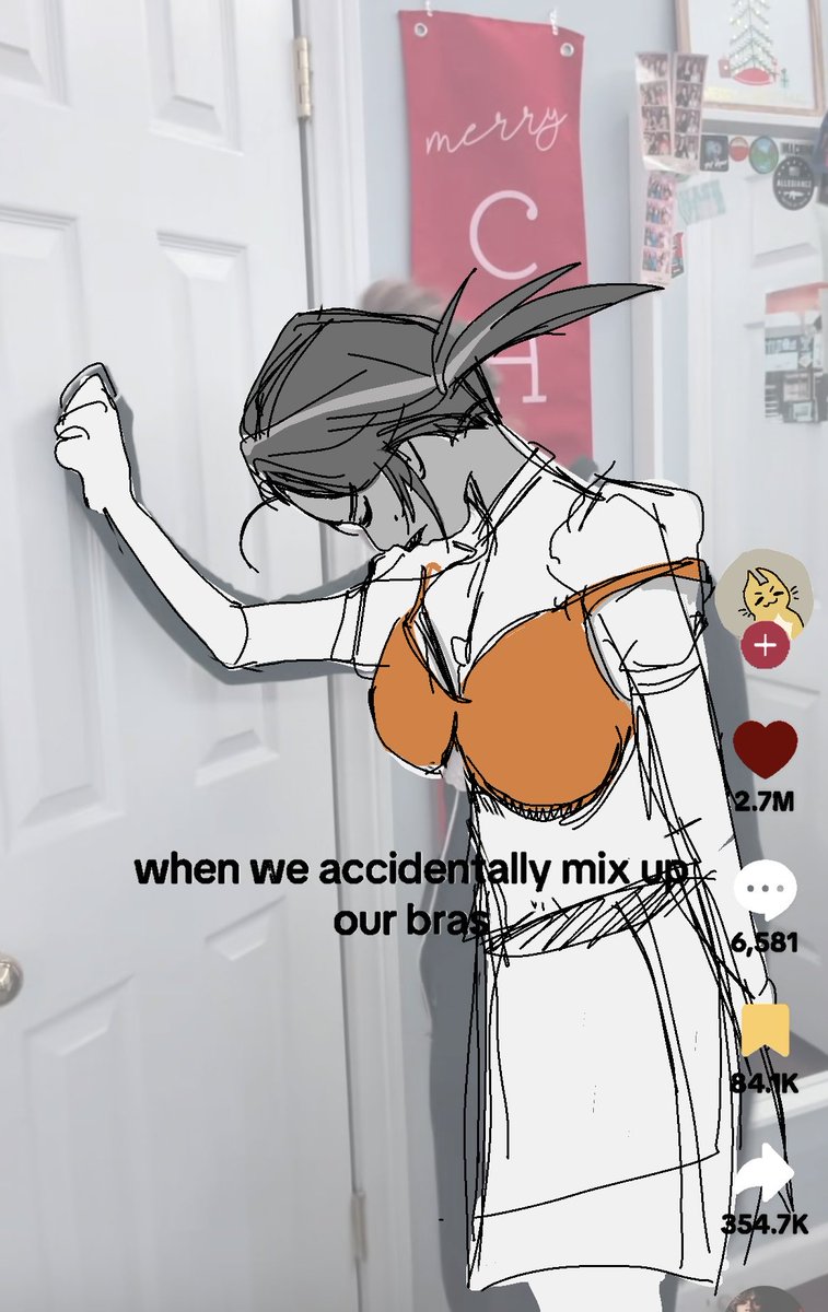 moxiaren's tweet image. I just had to redraw this tiktok as frandi im sorry