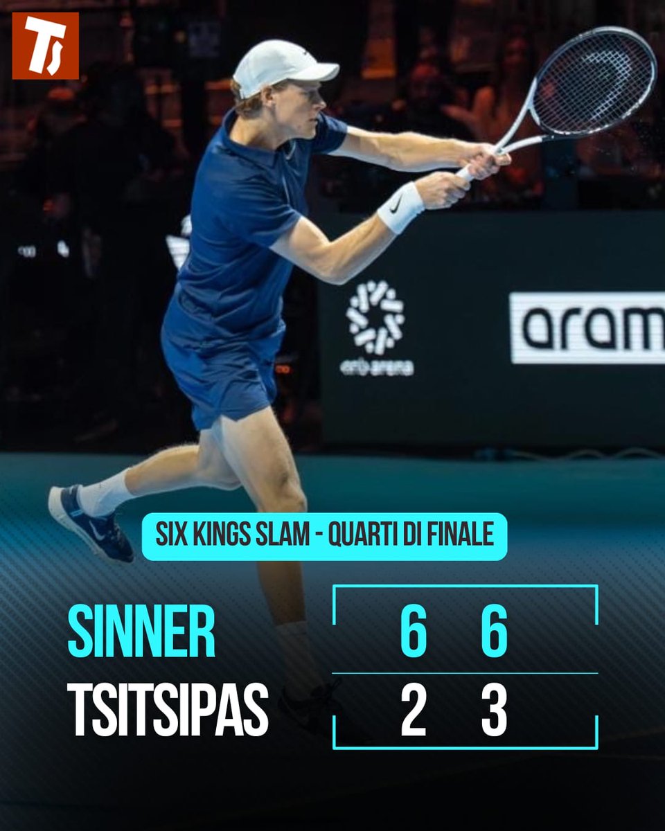Sarà Sinner-Djokovic in semifinale 🔥

Al Six Kings Slam Sinner batte Tsitsipas in soli due set e vola in semifinale dove sfiderà Novak Djokovic 🎾

#Tuttosport #Sinner