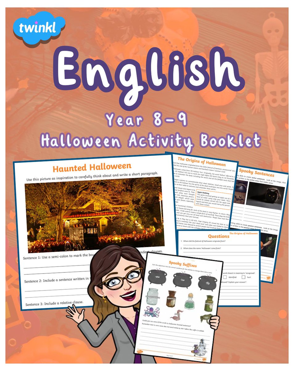 👻 Enjoy spooky fun with our Halloween English Activity Booklet! Packed with engaging SPAG activities for junior classes, a perfect pre-break filler. 🎃More Halloween specials to come!
🔗 Download: twinkl.co.uk/resource/t2-e-…

#TwinklNI #KS3 #EnglishTeacher #HalloweenResources #SPAG