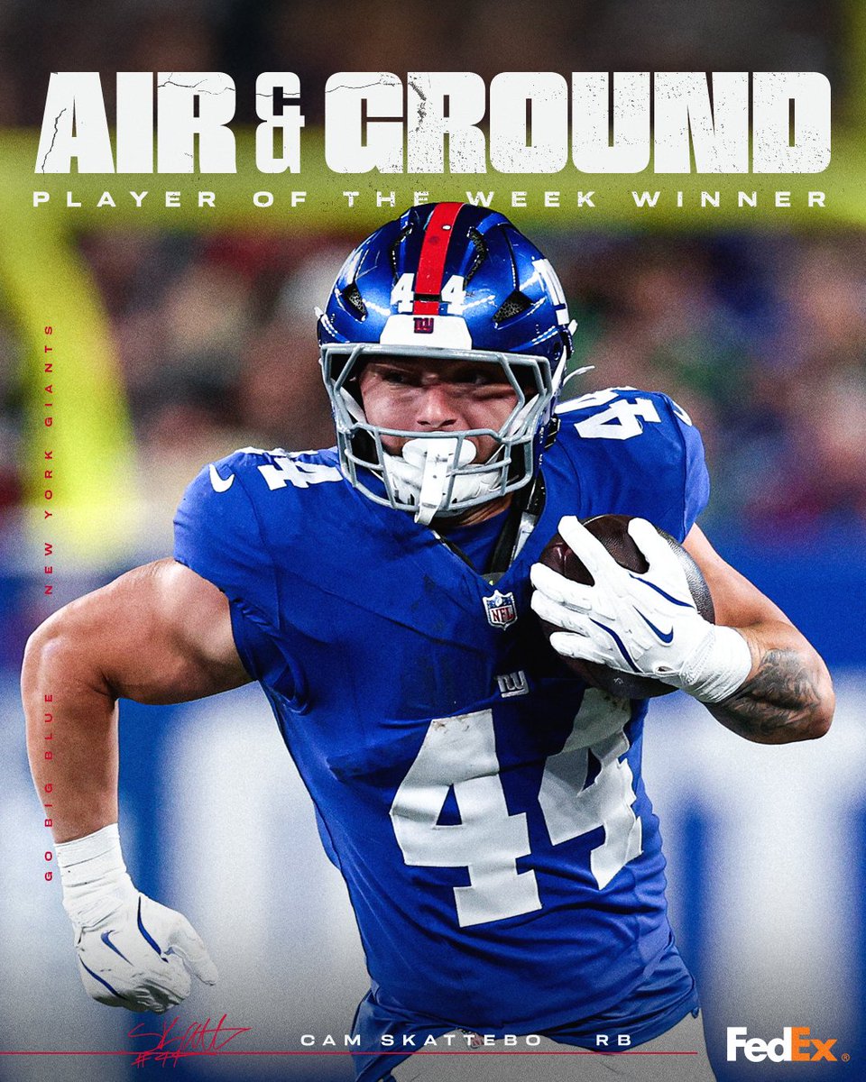 Giants's tweet image. Skatt is your FedEx Player of the Week!!!