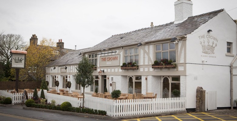 The Crown
Hawk Green, Marple 
My first pub, I started drinking in here at 16, for many years 

It started as a farm with a brewhouse before being recorded as a pub in 1837. In its long history, it has served various community functions, from an occasional magistrates' court to a