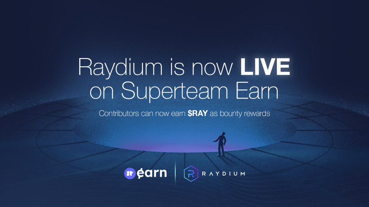 RaydiumEco's tweet image. Here&apos;s how you can earn money bullposting about Solana DeFi:

1. Make a post about using Raydium
2. Enter your submission on @SuperteamEarn 
3. Win $RAY

More opportunities are coming; lock in.