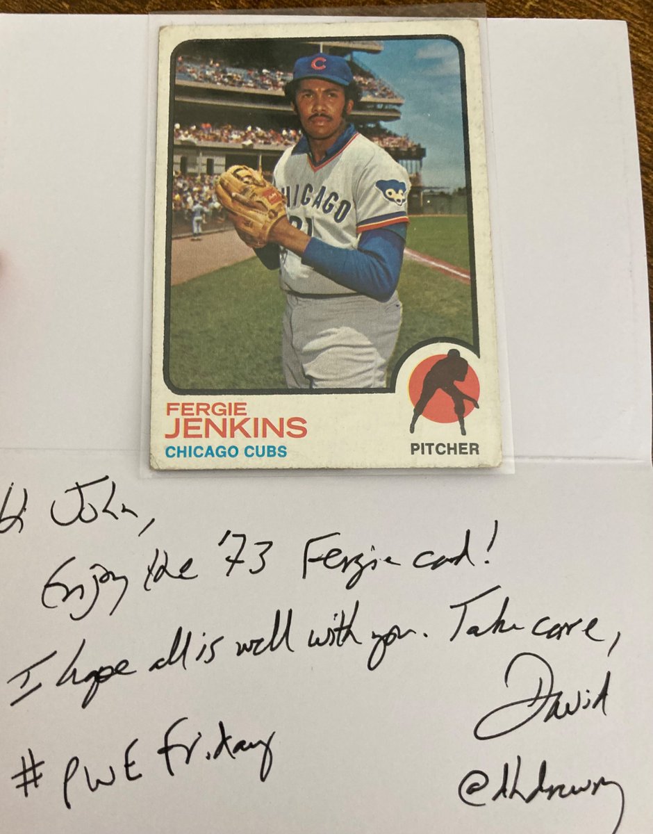 BloggerTubbs's tweet image. Thank you to the always kind @dhdrewry for sending me this 1973 Topps of HOFer Ferguson Jenkins! This card was claimed on the 10/3 #PWEFriday thread. An additional thank you to @employee84 for graciously hosting the thread!
