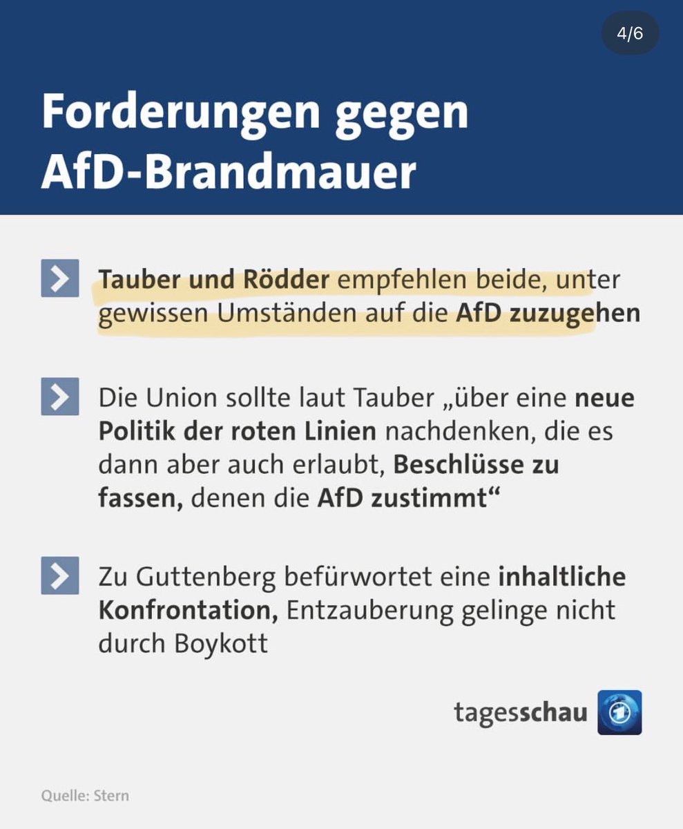 Wie man von diesen Aussagen Taubers - die man teilen kann oder nicht - auf diese Zusammenfassung der Tagesschau auf Instagram kommt, ist mir ein Rätsel.