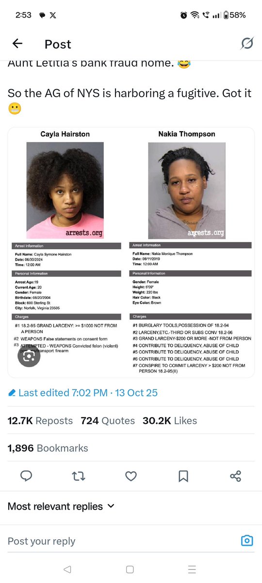 lt (@bmu594760333) on Twitter photo <a href="/KGreenberg_/">Kristy Greenberg</a> Tish James two nieces that currently live in her mortgage fraud house. Both have extensive criminal records. <a href="/KGreenberg_/">Kristy Greenberg</a> Tish James two nieces that currently live in her mortgage fraud house. Both have extensive criminal records.