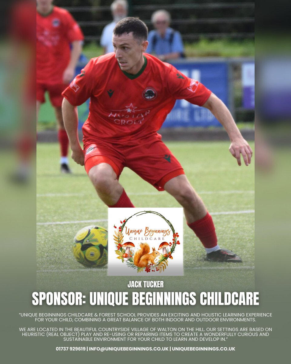 💫 | 𝗣𝗟𝗔𝗬𝗘𝗥 𝗦𝗣𝗢𝗡𝗦𝗢𝗥: 𝗨𝗡𝗜𝗤𝗨𝗘 𝗕𝗘𝗚𝗜𝗡𝗡𝗜𝗡𝗚𝗦 𝗖𝗛𝗜𝗟𝗗𝗖𝗔𝗥𝗘

Thank you to Unique Beginnings Childcare for sponsoring Jack Tucker, for the 25/26 season. 

“Unique Beginnings Childcare &amp; Forest School provides an exciting and holistic learning experience