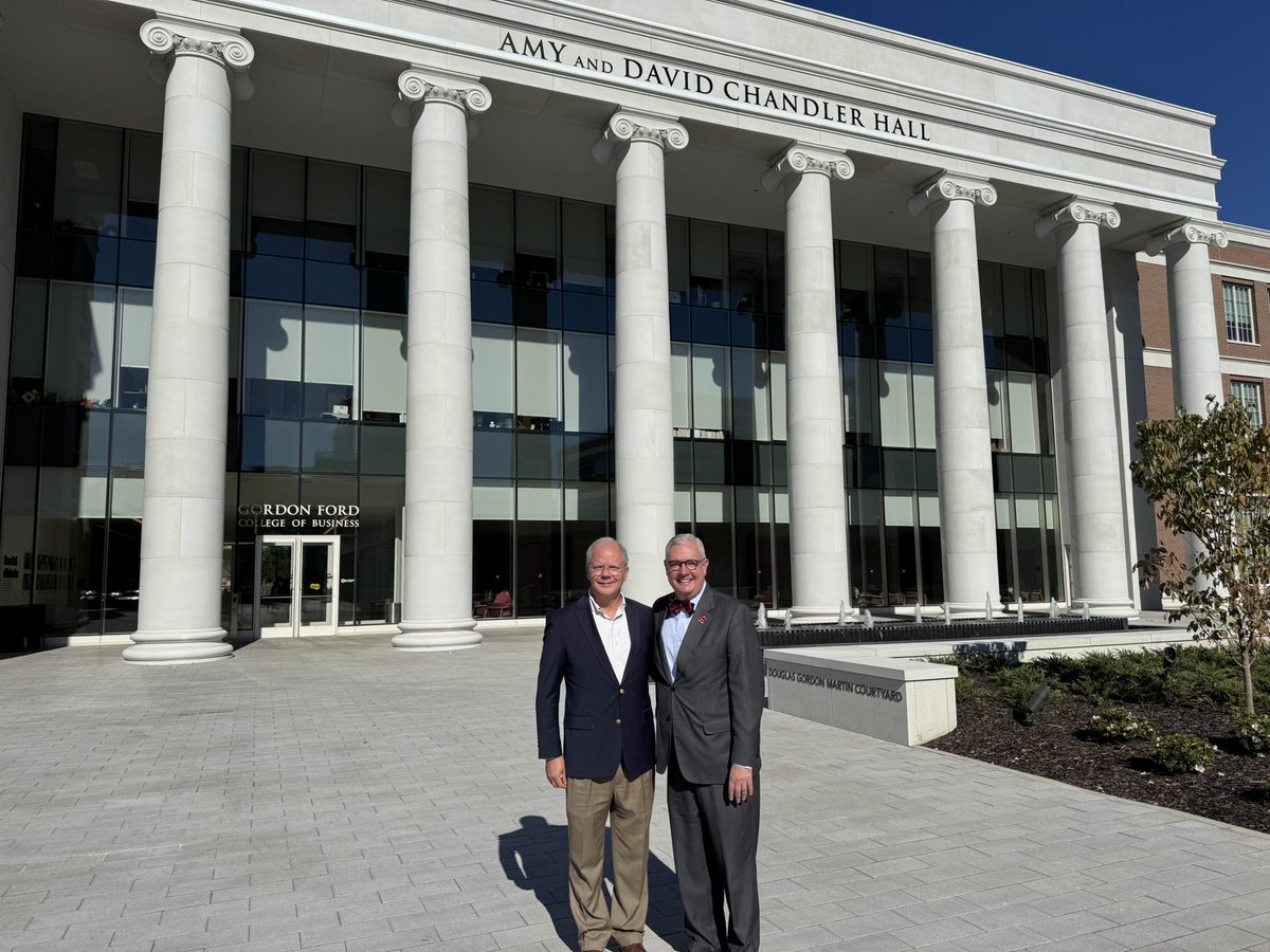 Enjoyed sharing Amy and David Chandler Hall, the new home of WKU’s Gordon Ford College of Business, with <a href="/RepGuthrie/">Rep. Brett Guthrie</a> this morning. Always proud to showcase how its intentional design enhances our students’ learning experience and time on our Hill!