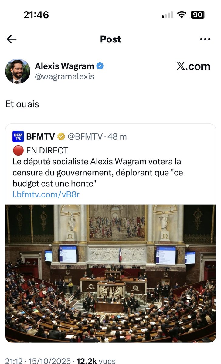francoisedegois's tweet photo. Rire ou pleurer … ⁦@wagramalexis⁩ est député comme je suis archevêque .
Il se présente comme député PS du loir et cher  et enfume en disant qu’il votera la censure  …et ça devient une info ⁦@BFMTV⁩ … il a bien raison de se bidonner . Allô la terre ?!  #censure https://t.co/g7B2owhrgP