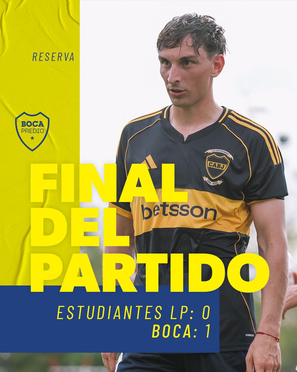 🔚 ¡𝗚𝗔𝗡𝗢́𝗢𝗢 𝗕𝗢𝗖𝗔!

Con gol de Tomás Aranda, la Reserva derrotó a Estudiantes LP y sigue peleando bien arriba en el #TorneoProyección 💪

#VamosLosPibes 💙💛💙