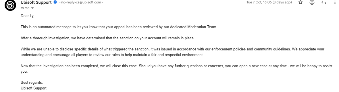 got this email a few days ago, safe to say ly isnt ever coming back