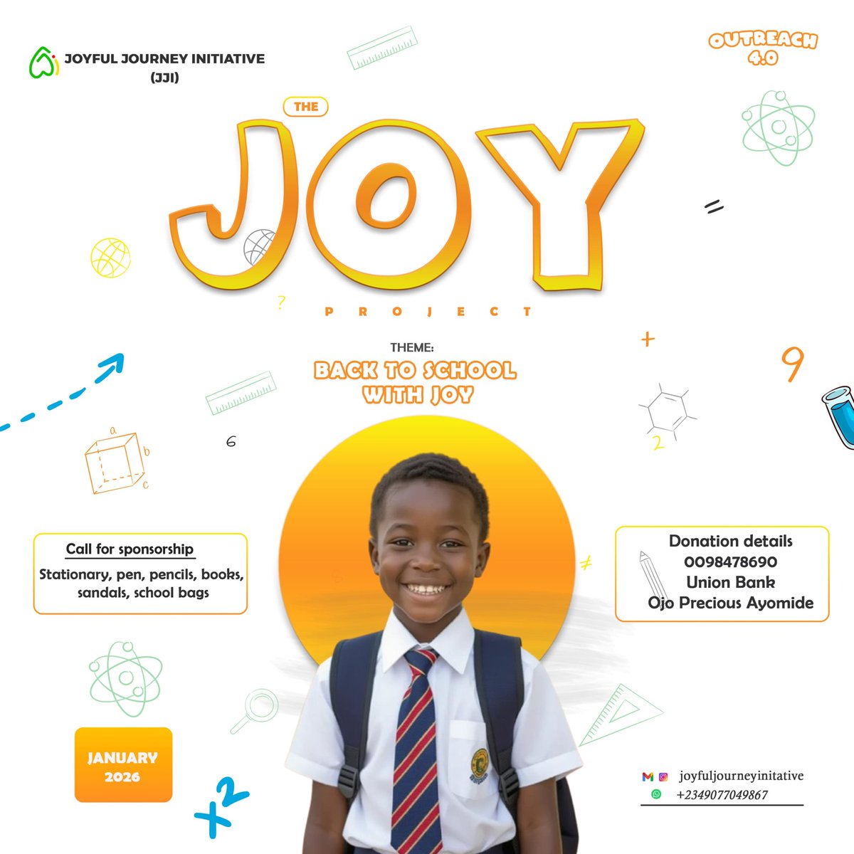 LORDPRESH001's tweet photo. The JOY Project 2026
More than just an outreach, it's the Joyful journey initiative's fourth outreach.
Education of the masses is gradually becoming a luxury.
We cannot solve it all alone, but at joyful journey initiative, we believe in "Spreading love, one act at a time" https://t.co/8jRtZEJacj