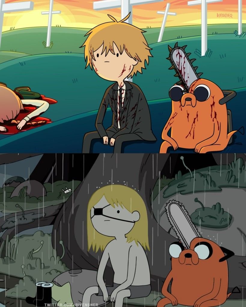 This chainsaw man and adventure time crossover is insane