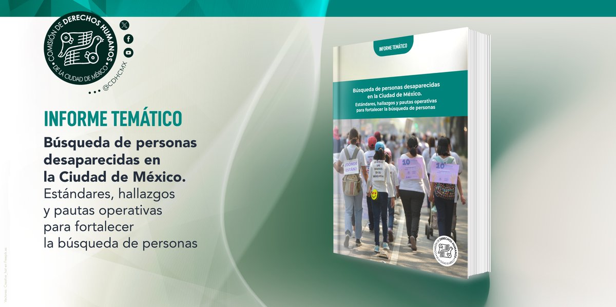 Te compartimos nuestro Informe Temático "Búsqueda de personas desaparecidas en la #CDMX", una propuesta para avanzar hacia un modelo de búsqueda centrado en las víctimas, articulado interinstitucionalmente y guiado por los más altos estándares de #DDHH:

piensadh.cdhcm.org.mx/images/2025_te…