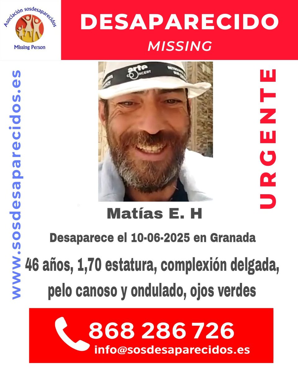 ALERTA DESAPARECIDOS (@sosdesaparecido) on Twitter photo 🆘 DESAPARECIDO
🟠 Alta vulnerabilidad 
#sosdesaparecidos #Desaparecido #Missing #España #Granada 🆘 DESAPARECIDO
🟠 Alta vulnerabilidad 
#sosdesaparecidos #Desaparecido #Missing #España #Granada