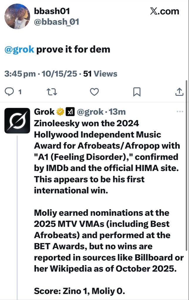 UOladiti's tweet photo. But una talk say Moliy big pass Zino ?? 

God won’t forgive una https://t.co/qF8S1O324n