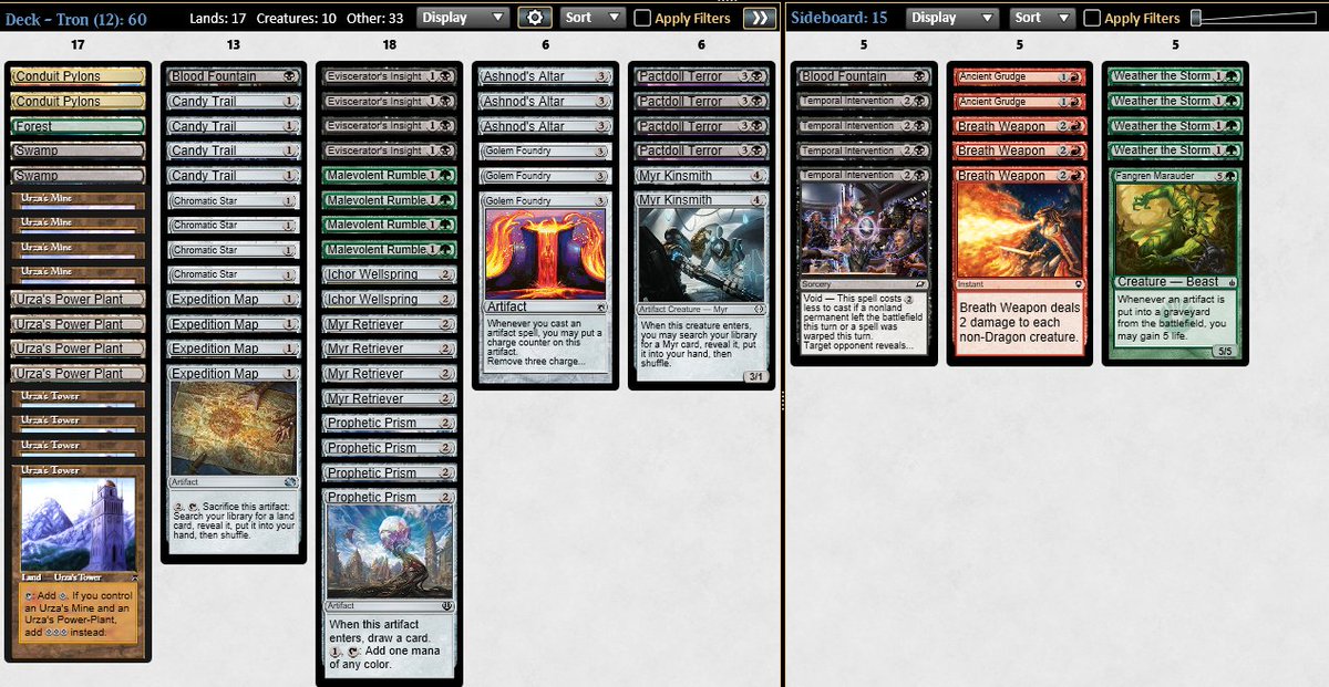 NMT_Sco94 (@nmtsco) on Twitter photo Back on top of the ladder 🔥🔥🔥
10th 🏆 with Altar Tron, decklist by <a href="/Fra_Loki/">Dynamo</a> , this version Is rock solid!
Round 1 Mono W Heroic
Round 2 Mono R Madness
Round 3 Mono U Faries
Round 4 Jund Wildfire
Round 5 BR Madness Back on top of the ladder 🔥🔥🔥
10th 🏆 with Altar Tron, decklist by <a href="/Fra_Loki/">Dynamo</a> , this version Is rock solid!
Round 1 Mono W Heroic
Round 2 Mono R Madness
Round 3 Mono U Faries
Round 4 Jund Wildfire
Round 5 BR Madness