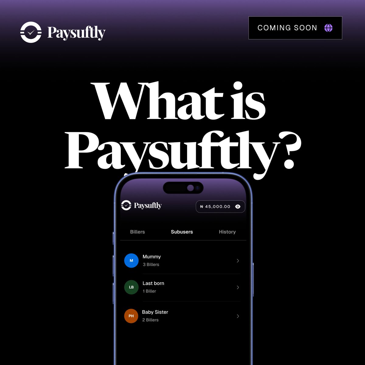 Paysuftly's tweet photo. “Son, I ran out of electricity but didn’t want to disturb you…”

With PaySuftly, Mama never has to say this again. Paysuftly is a simple, reliable way your loved ones can pay their bills from your account via our WhatsApp bot, within spending limits you set. 

Support made easy. https://t.co/oeDP8hYDfj