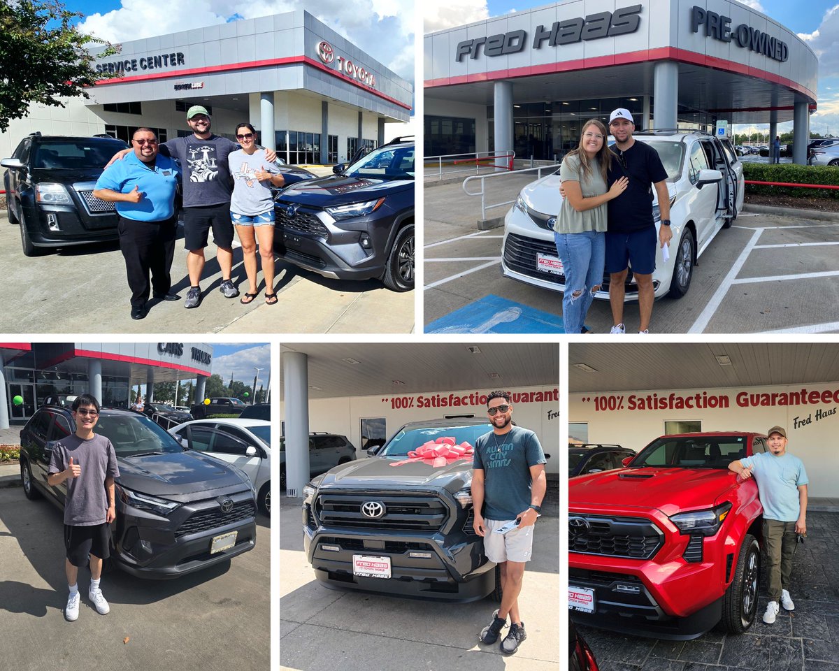 fredhaastoyota's tweet image. Fresh wheels and big smiles! 🚗😊 Meet these #happycustomers who chose to upgrade their new ride with us. Congrats! 🎉 Ana C, Audre G, Bobbi C, Bradley B, Damian H, Emanuel R, Estela R M, Francisco M, Glory M, and Jacob R. #Houston #SpringTX
