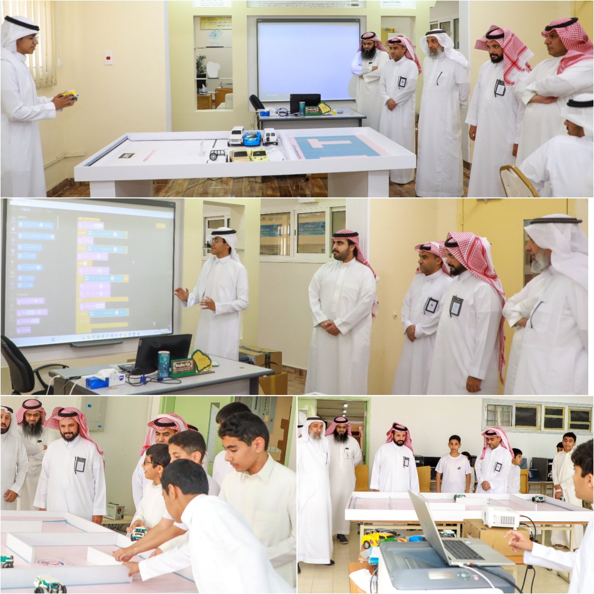 تفقد مساعد المدير العام لـ #تعليم_الحدود_الشمالية  للشؤون التعليمية، مبادرة  إقامة فصول ذكية لتطوير مهارات الطلبة في مجال بناء وبرمجة الروبوتات والذكاء الاصطناعي بالتعاون مع  مؤسسة تكافل الخيرية.