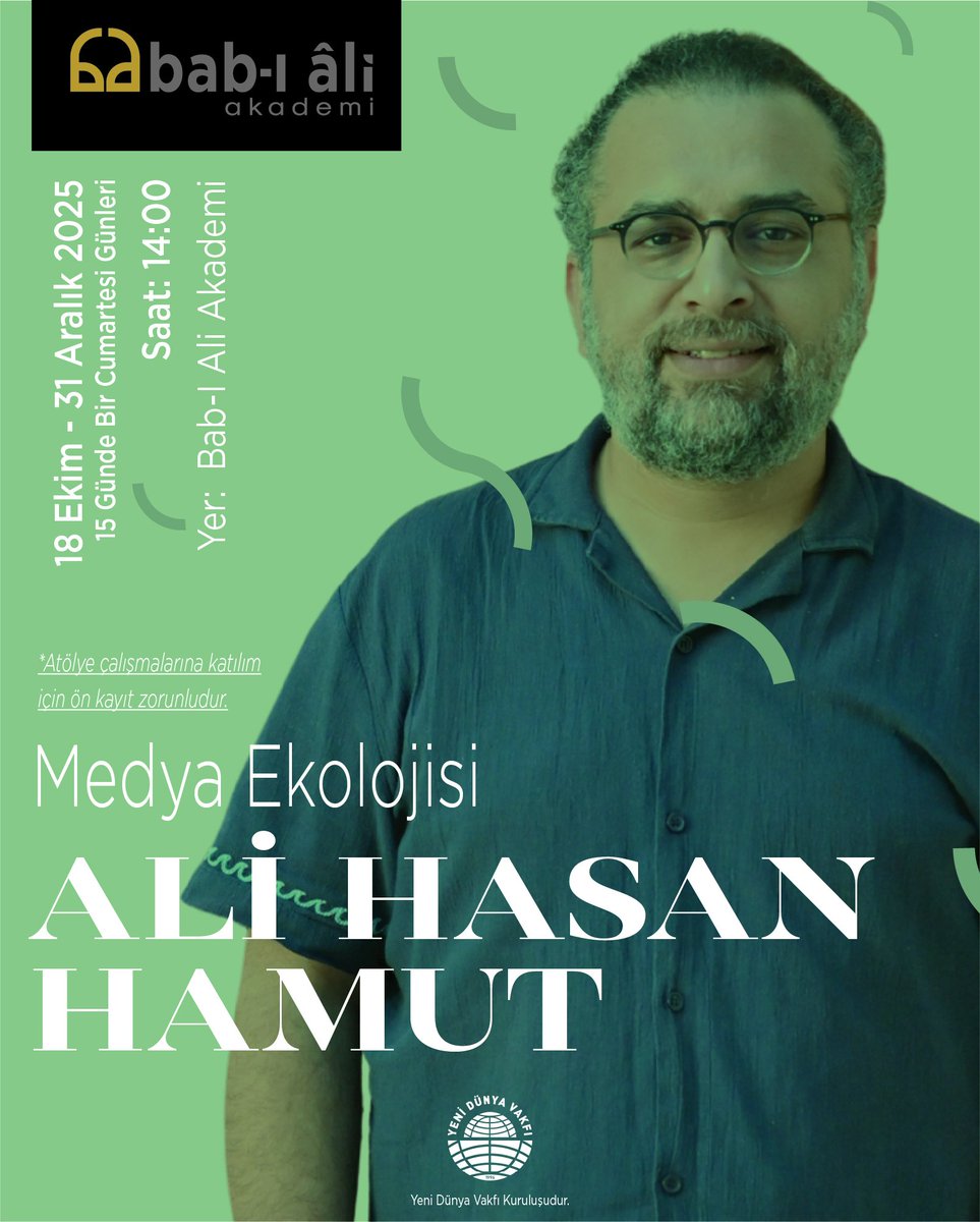 Medya sadece ne izlediğimiz değil; nasıl düşündüğümüzdür.
"Medya Ekolojisi" dersi yakında başlıyor.
📌 Detaylar ve kayıt: Link bio’da.
#MedyaEkolojisi #DijitalKültür #YeniMedya