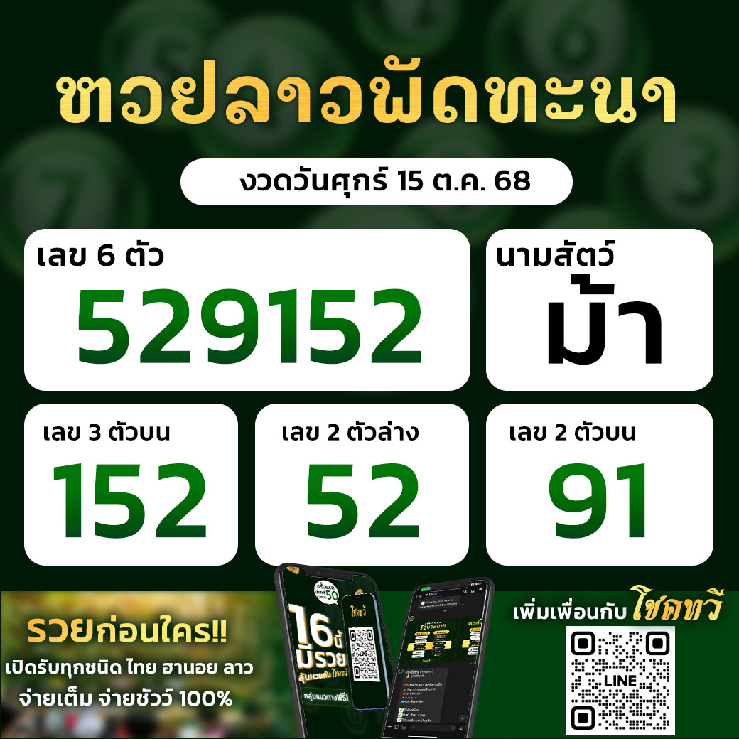 Chokthawee789's tweet photo. ประกาศรางวัลหวยลาวพัฒนา 🇱🇦 15 ต.ค. 68

#หวยลาว #หวยลาววันนี้ #ลาวพัฒนา #หวยรัฐบาลไทย #หวยงวดนี้ https://t.co/irzKcbe0lf