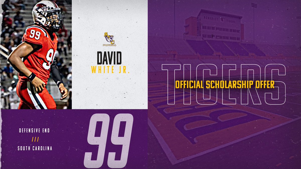 DavidWhiteJr11's tweet image. After a phone call with @AlwaysM12.. I am BLESSED to receive another offer from Benedict College !! #GoTigers💛💜