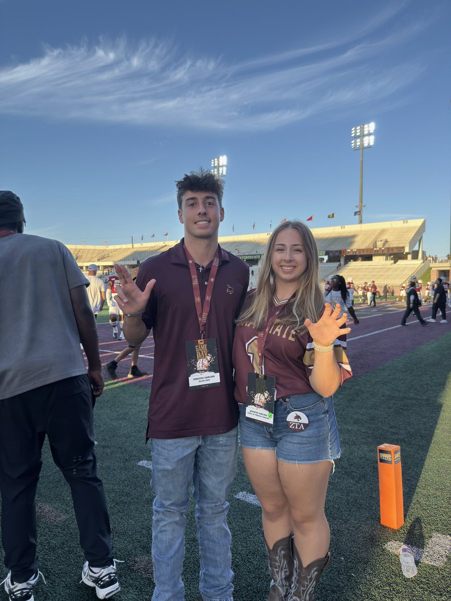 Preston Hurless (@hurlesspreston) on Twitter photo I had a great time at <a href="/TXSTATEFOOTBALL/">Texas State Football</a> game!!! Thank you <a href="/CoachNickLaw/">Nick Law</a> and <a href="/CoachTBurns/">Tanner Burns</a> for inviting me out.
<a href="/alleneaglesfb/">Allen Eagles Football ⭐️⭐️⭐️⭐️⭐️</a> <a href="/RecruitAllen/">Allen Eagles Recruiting</a> <a href="/LarryWMcrae/">Coach Larry McRae</a> <a href="/CoachLWig/">Lee Wiginton</a> <a href="/Coach_Gonzales/">Victor Gonzales, Jr.</a> <a href="/OberkromKicking/">Jaden Oberkrom</a> <a href="/HKA_Tanalski/">Adam</a> <a href="/BaltarJackson/">Jackson Baltar</a> <a href="/Briggs_bourg/">briggs bourgeois</a> I had a great time at <a href="/TXSTATEFOOTBALL/">Texas State Football</a> game!!! Thank you <a href="/CoachNickLaw/">Nick Law</a> and <a href="/CoachTBurns/">Tanner Burns</a> for inviting me out.
<a href="/alleneaglesfb/">Allen Eagles Football ⭐️⭐️⭐️⭐️⭐️</a> <a href="/RecruitAllen/">Allen Eagles Recruiting</a> <a href="/LarryWMcrae/">Coach Larry McRae</a> <a href="/CoachLWig/">Lee Wiginton</a> <a href="/Coach_Gonzales/">Victor Gonzales, Jr.</a> <a href="/OberkromKicking/">Jaden Oberkrom</a> <a href="/HKA_Tanalski/">Adam</a> <a href="/BaltarJackson/">Jackson Baltar</a> <a href="/Briggs_bourg/">briggs bourgeois</a>