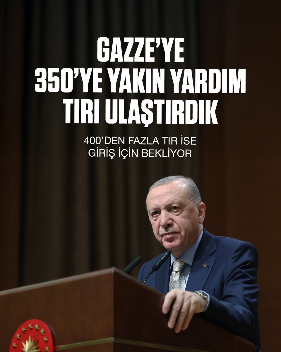 Gazze’ye insani yardımların girişleri hızlandı. Tüm aksaklıklara rağmen 350’ye yakın tırımız Gazze’ye giriş yaptı. 400’den fazla tırımız ise giriş için bekliyor.

Dün 900 ton yardım taşıyan 17’nci İyilik Gemimizi Mersin’den bölgeye yolcu ettik.
