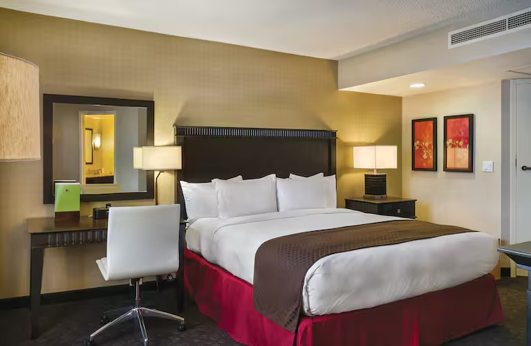 Stay in style at DoubleTree By Hilton Los Angeles Downtown. ☕🛋️

Our King Suite gives you city views, a cozy living room, a sofa bed, and all the essentials like a mini-fridge, coffeemaker, and WiFi. Don’t just stay, make it unforgettable—book now: bit.ly/3n6TLvd