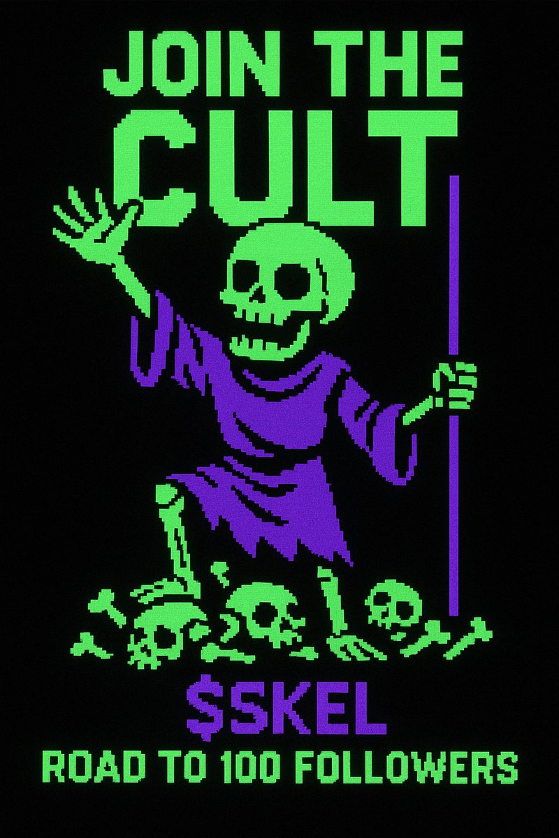 Skelboycoin's tweet photo. $SKEL is rising from the grave… almost at 100 followers.
Join the cult early before the bones start pumping. 🦴📈#SKEL #MemeCoin #Crypto #Solana #PumpFun #Memecoin #CryptoNews #Bitcoin #Ethereum #Altcoins #DeFi #BTC #Cryptocurrency #Cryptomemes #WAGMI #LFG #Next100x #Bullish https://t.co/x4ze5Uqxk7