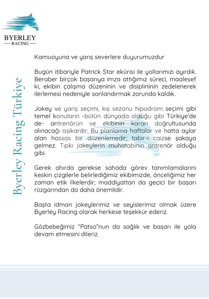 Byerley Racing Türkiye tweet media
