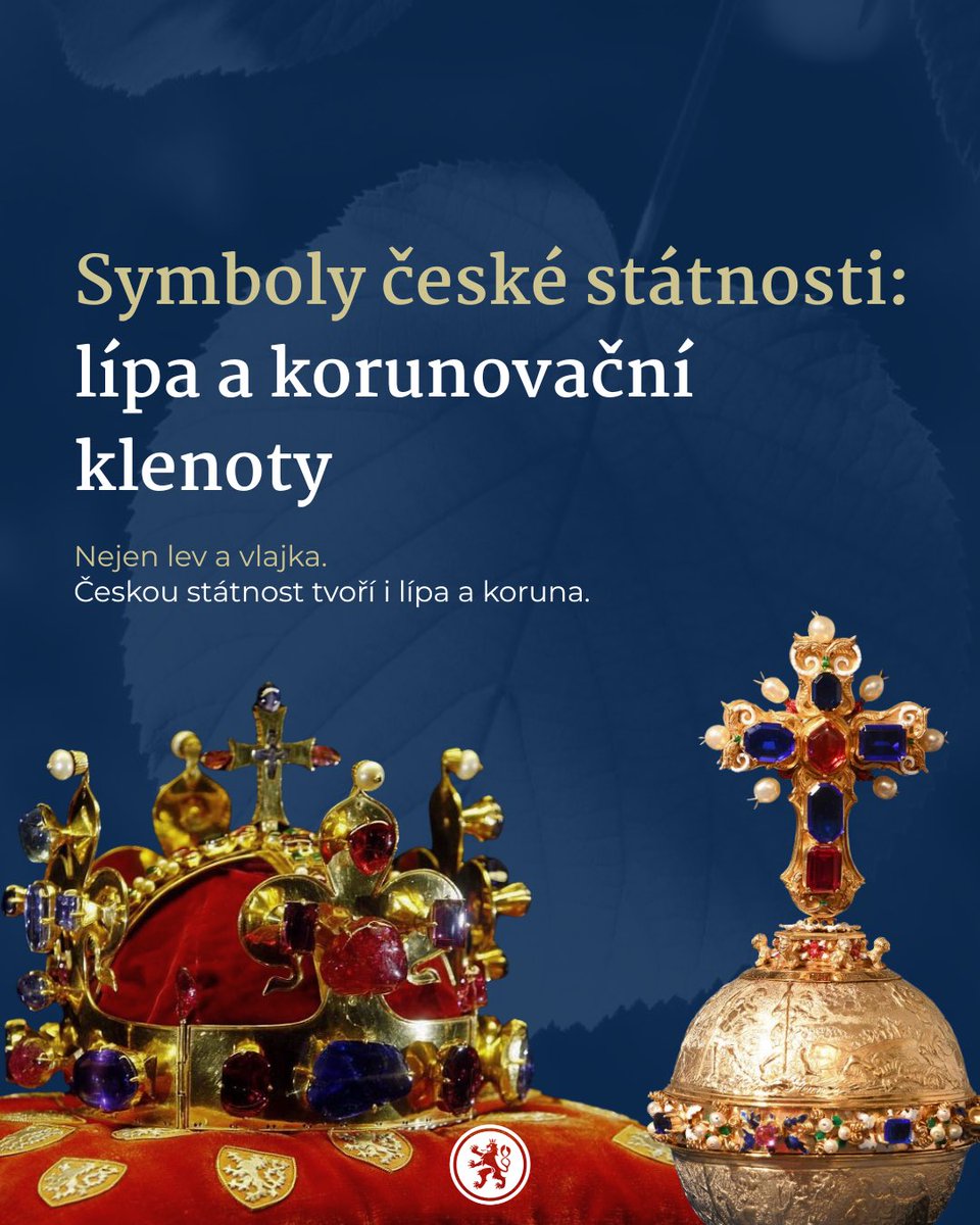 Stratkom_CZ's tweet photo. (1/2)
V dnešním díle naší série o českých státních symbolech se zaměříme na dva další významné prvky – lípu 🌳 a korunovační klenoty 👑.

Oba představují příběh české identity, svobody a hrdosti, který přetrvává napříč staletími. https://t.co/VbhVIyG31y