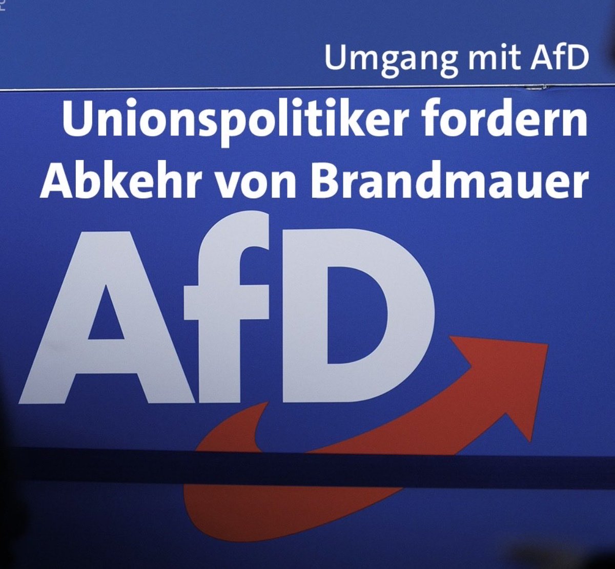 Ich sag's seit Monaten: die AfD will die Union nicht rechter machen, sie will die Union zerschlagen. Das schafft sie nur, wenn ein Teil der Union mit der AfD zusammen regieren will. Eine solche Zusammenarbeit wird die Union spalten und schließlich zerreißen. Das ist das Ziel.
