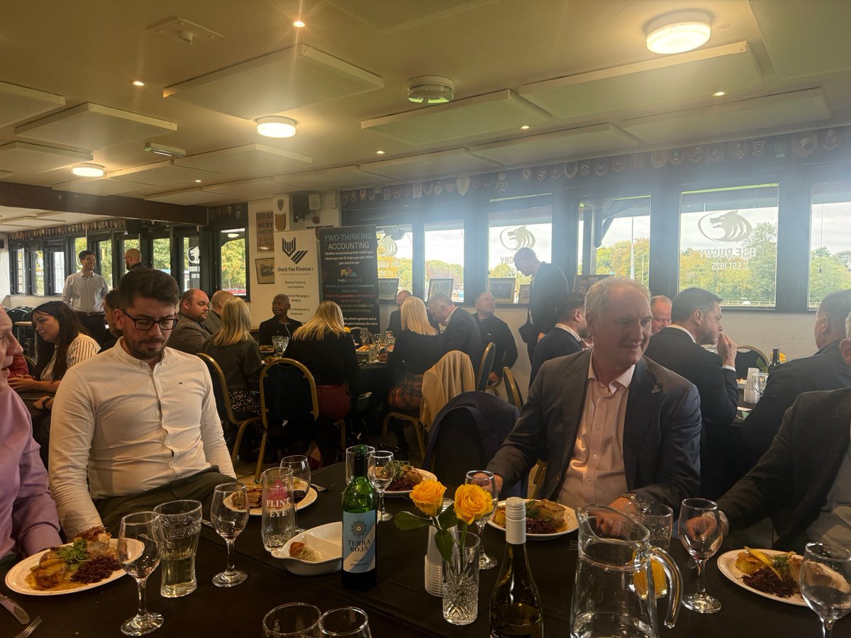 belluber's tweet photo. A brilliant event today (as always) - Bury Business Leaders Lunch at Bury Rugby Club and great to chat to some new people!

The lunch (pork belly with cider sauce, mash and seasonal vegetables) was lovely too - so we just had to get a pic! https://t.co/oZHrpKGuQA