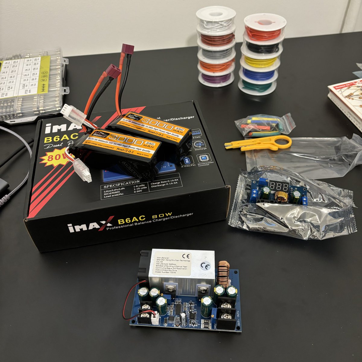 Finally got the batteries and buck converters for powering stuff