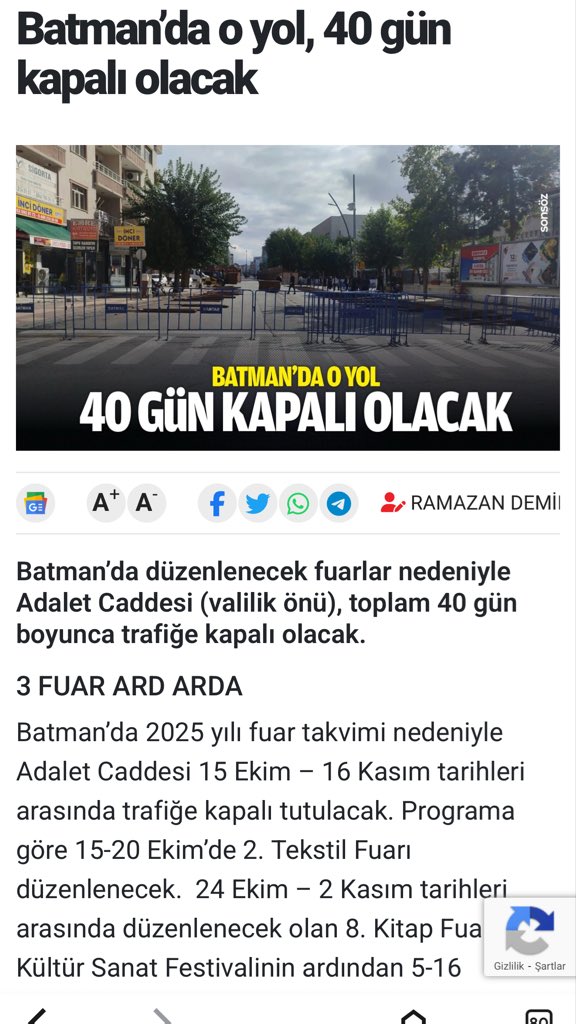 Çok saçma..
40 gün boyunca faal olan bir yol kapalı olmaz.
Fuarı arabaların gelip-gitmediği bir alanda yapın.
Atatürk parkında yapın.