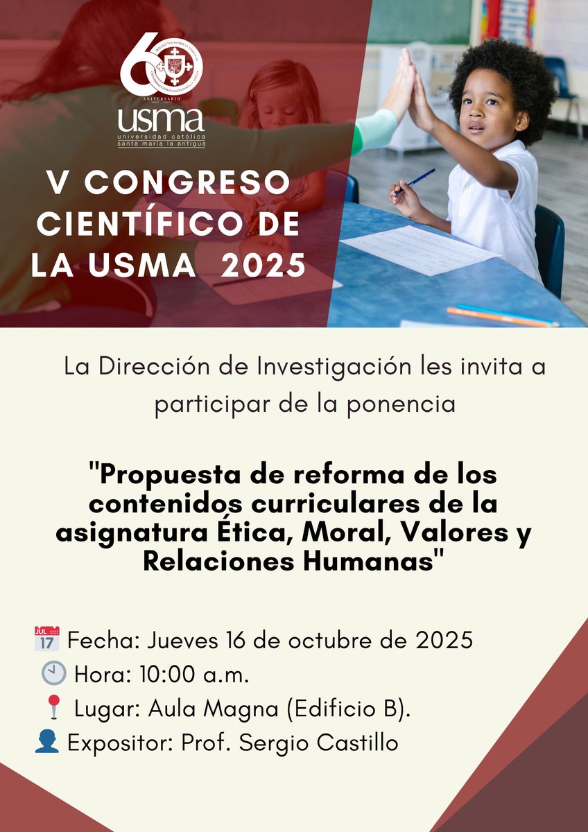 USMApanama's tweet photo. 🧑‍🔬 | V Congreso Científico de la USMA 2025 https://t.co/qWVYXdYQSA