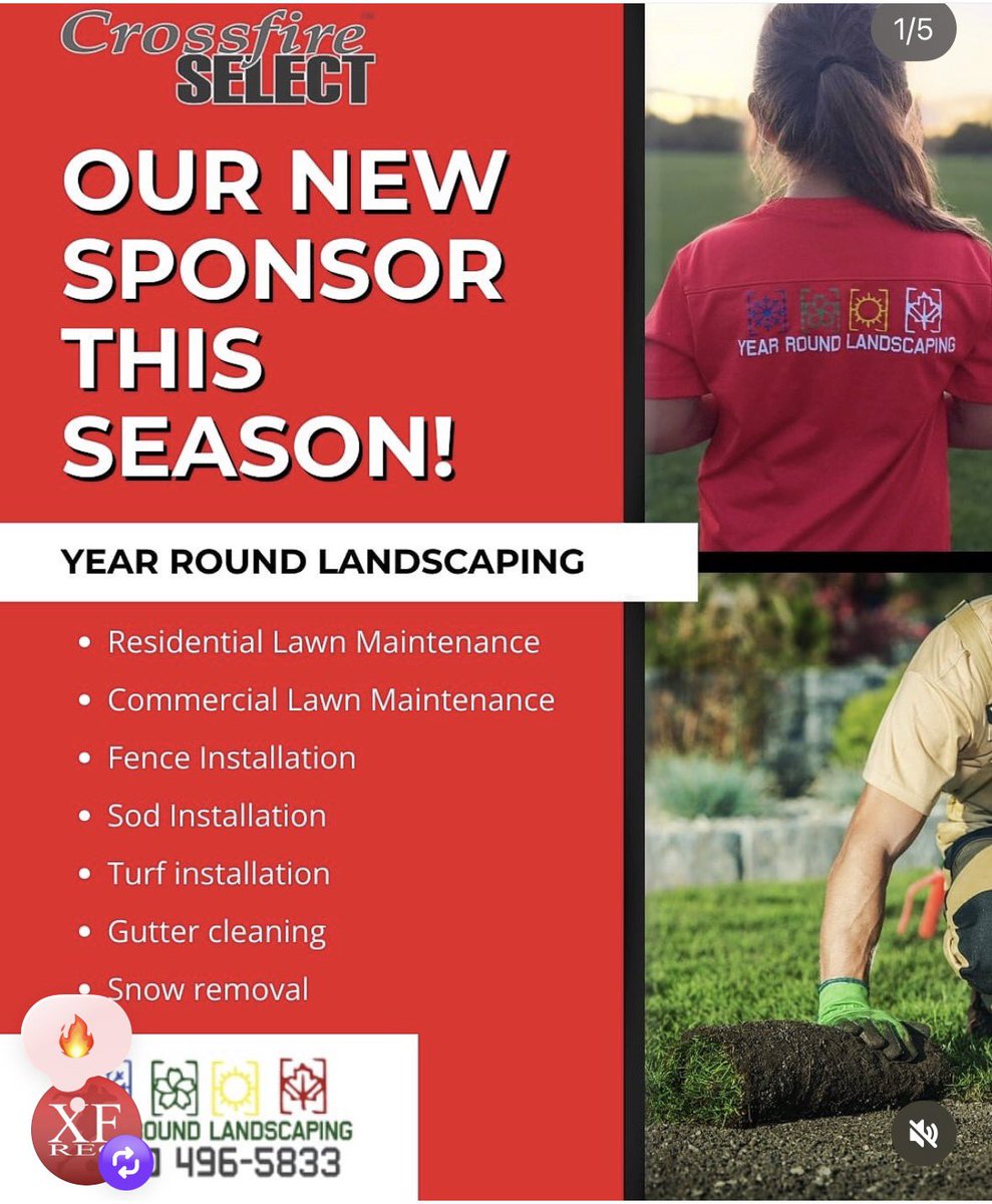 CrossfireSelect's tweet image. thank you to Year Round Landscaping for their support of Crossfire! 🙌 

If you’re looking for top-notch landscaping services, check them out and show them some love!

Learn more about Year Round Landscaping here: facebook.com/YearRoundLands…