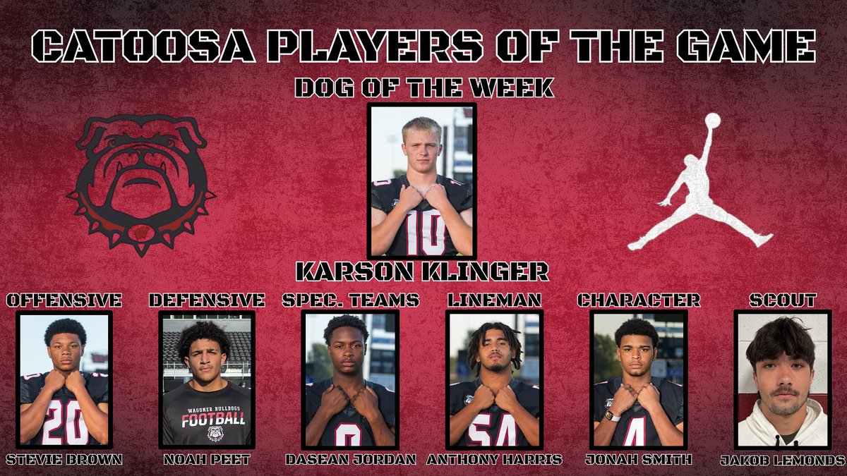 Catoosa Players of the Game #WagonerFootball