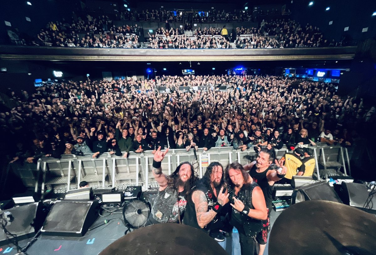 destruction's tweet image. THRASH OF THE TITANS in full swing!
Our tour with @testament  @obituarytheband and @nervosaofficial is packed everywhere in Europe, do not miss this amazing package!
Next Show: Switzerland at Z7 on October 16th - get your tickets now, it is nearly sold out! ☠️